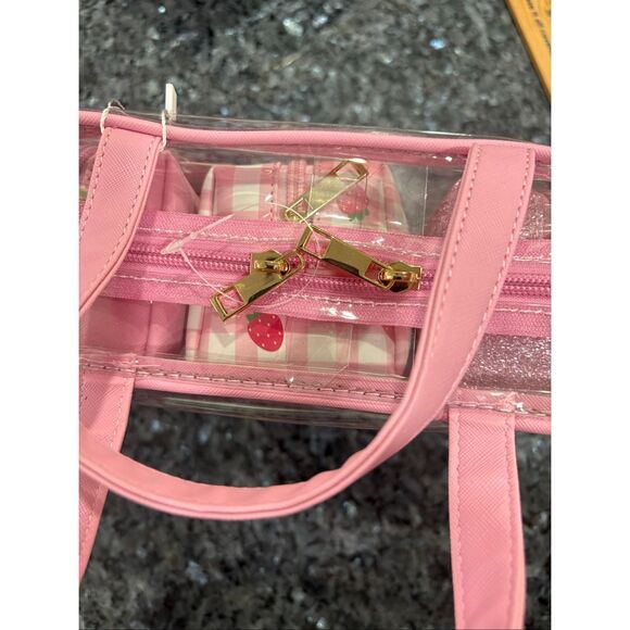 Blush Crush Pink Travel Cosmetic Bag Set – 3 Piece Makeup Bags New - Picture 7 of 7